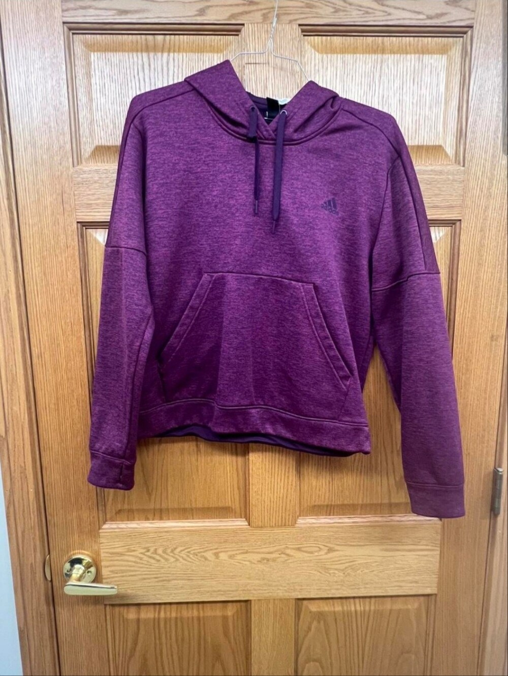 Women’s Adidas purple space dye athletic hooded pullover sweatshirt size XL